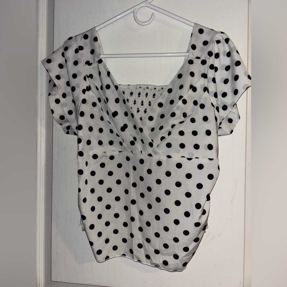 Black and White Polka Dot Blouse